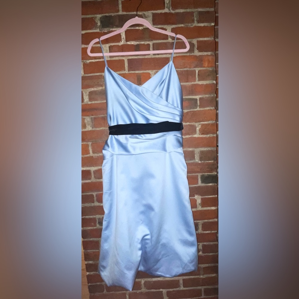 Vera Wang Bridesmaid Dress | Indigo | Satin Draped | AS IS | Size 16